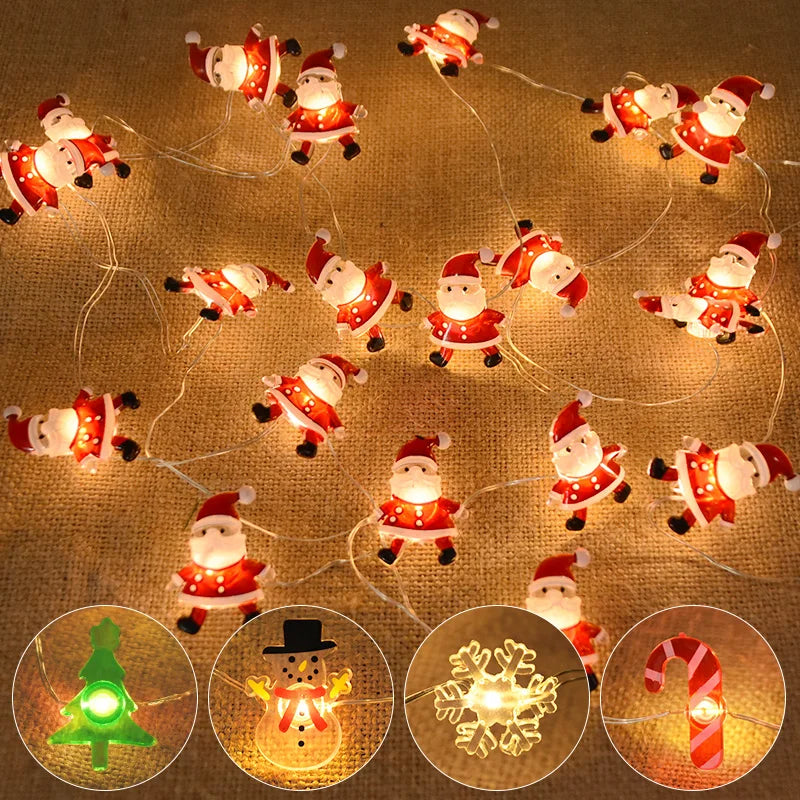 Santa Claus Snowflake LED Light String Christmas