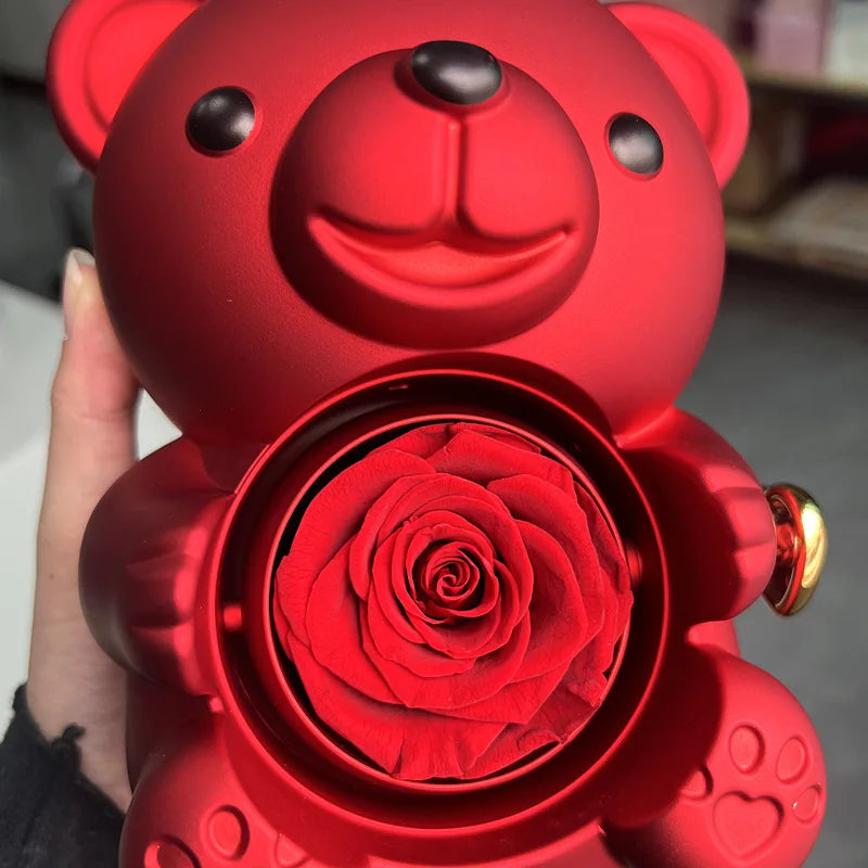 Eternal Rose Teddy Bear Gifts Box Jewelry