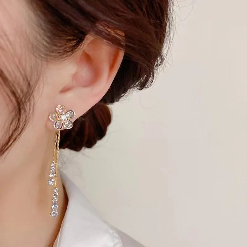 Trendy Crystal Long Earrings