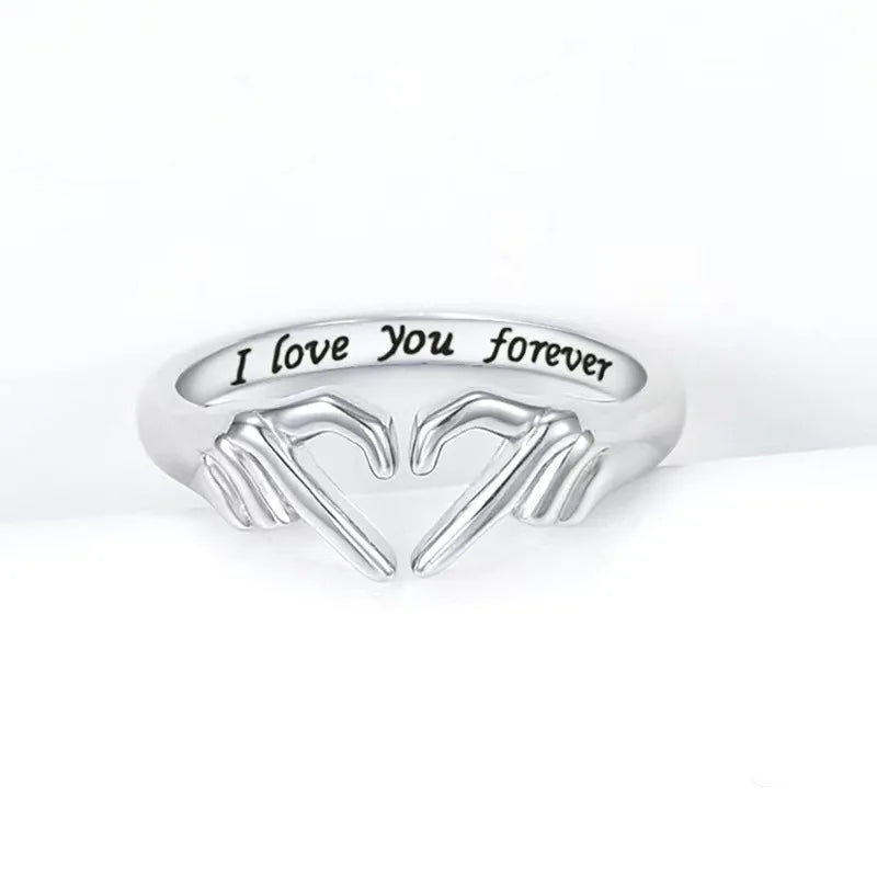 Romantic Heart Hand Hug Ring Jewelry