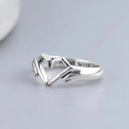 Romantic Heart Hand Hug Ring Jewelry