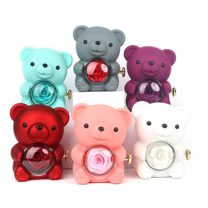 Eternal Rose Teddy Bear Gifts Box Jewelry