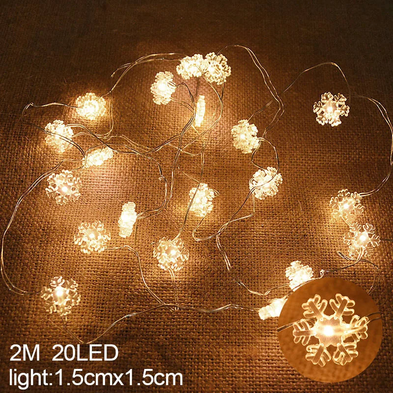 Santa Claus Snowflake LED Light String Christmas