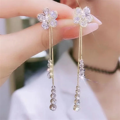 Trendy Crystal Long Earrings