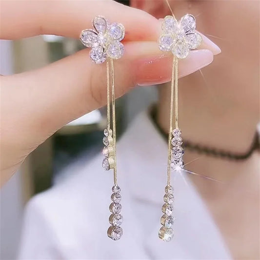 Trendy Crystal Long Earrings